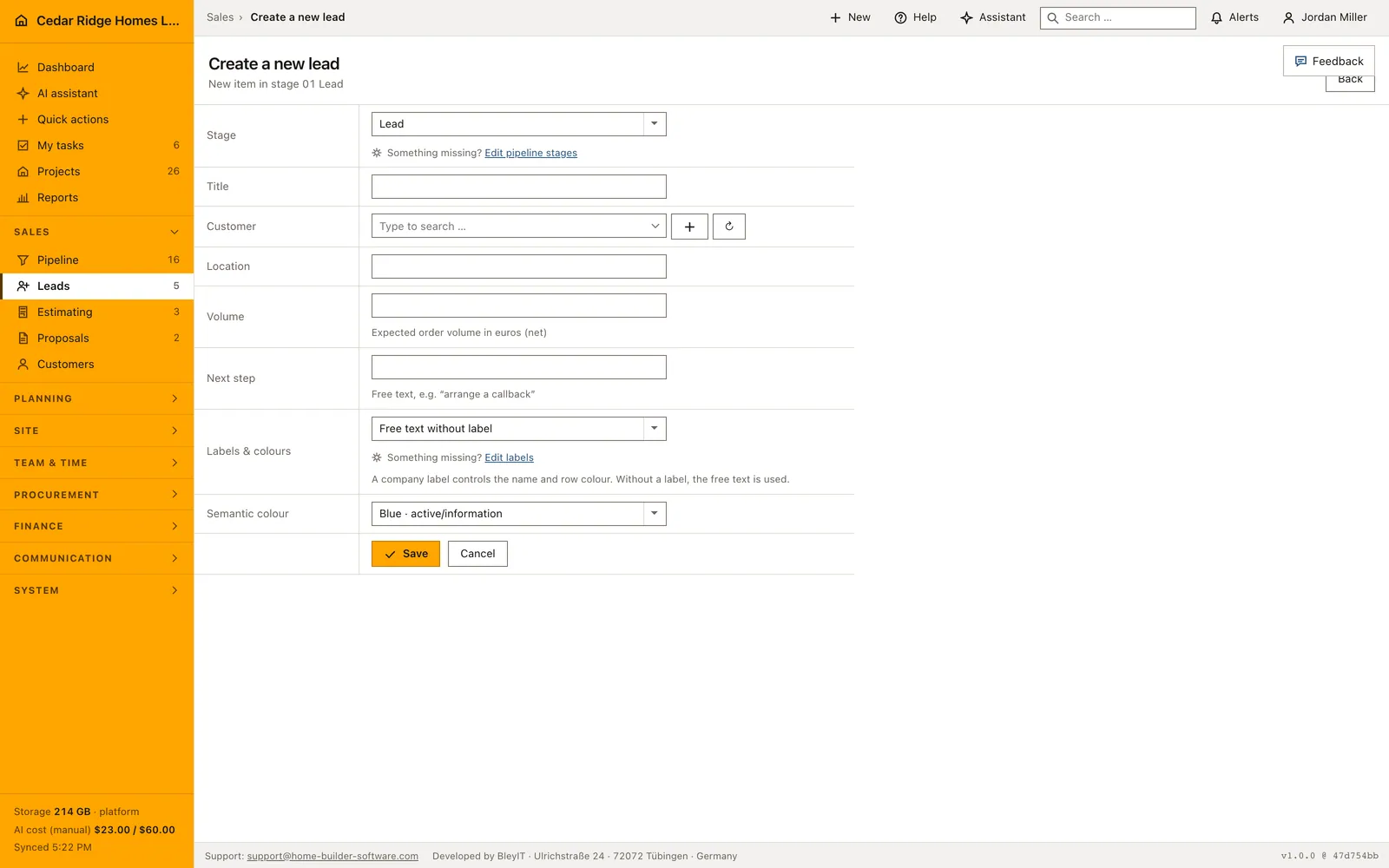 Real product screenshot: Permission-aware quick actions