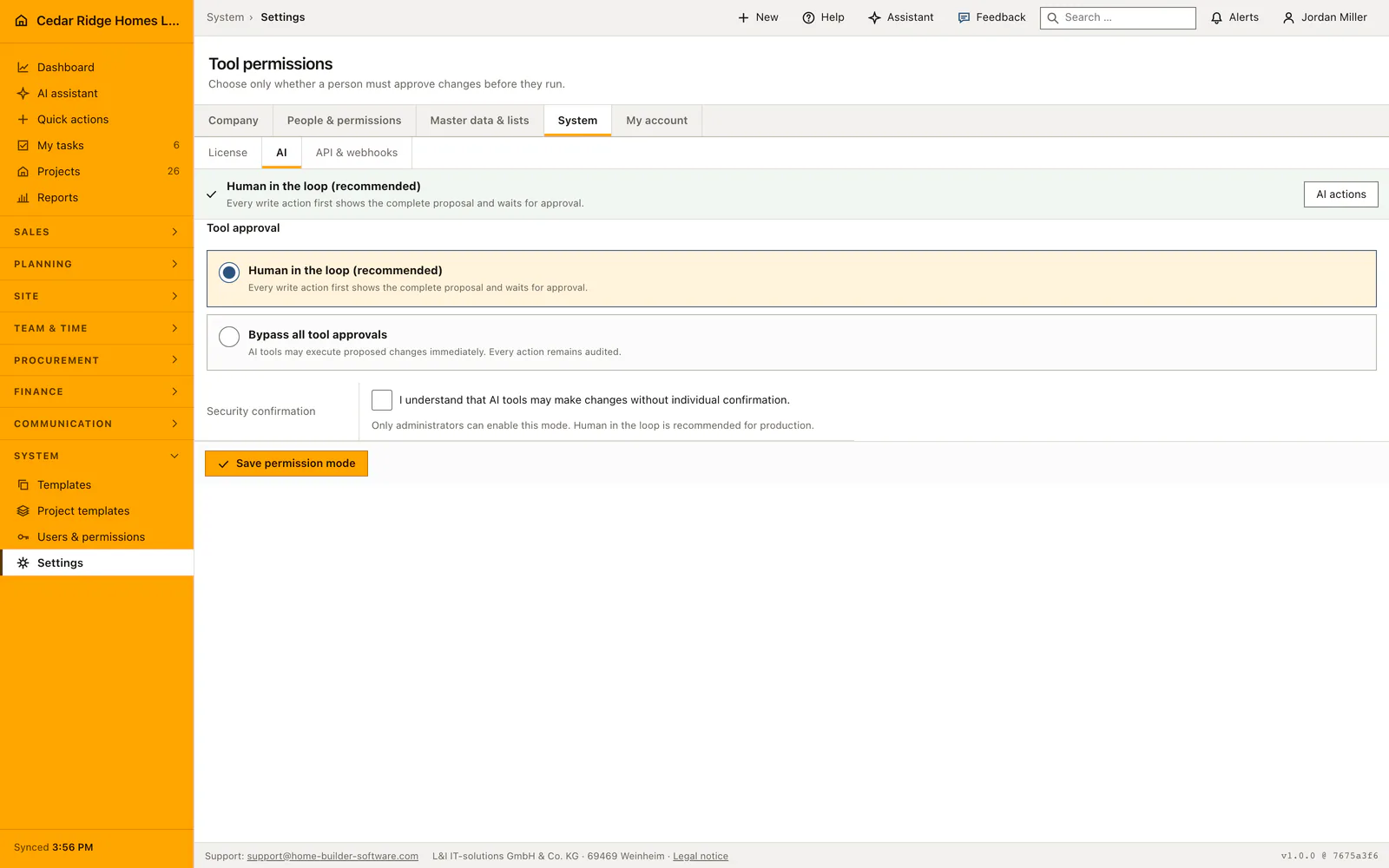 Real product screenshot: Contextual help and support