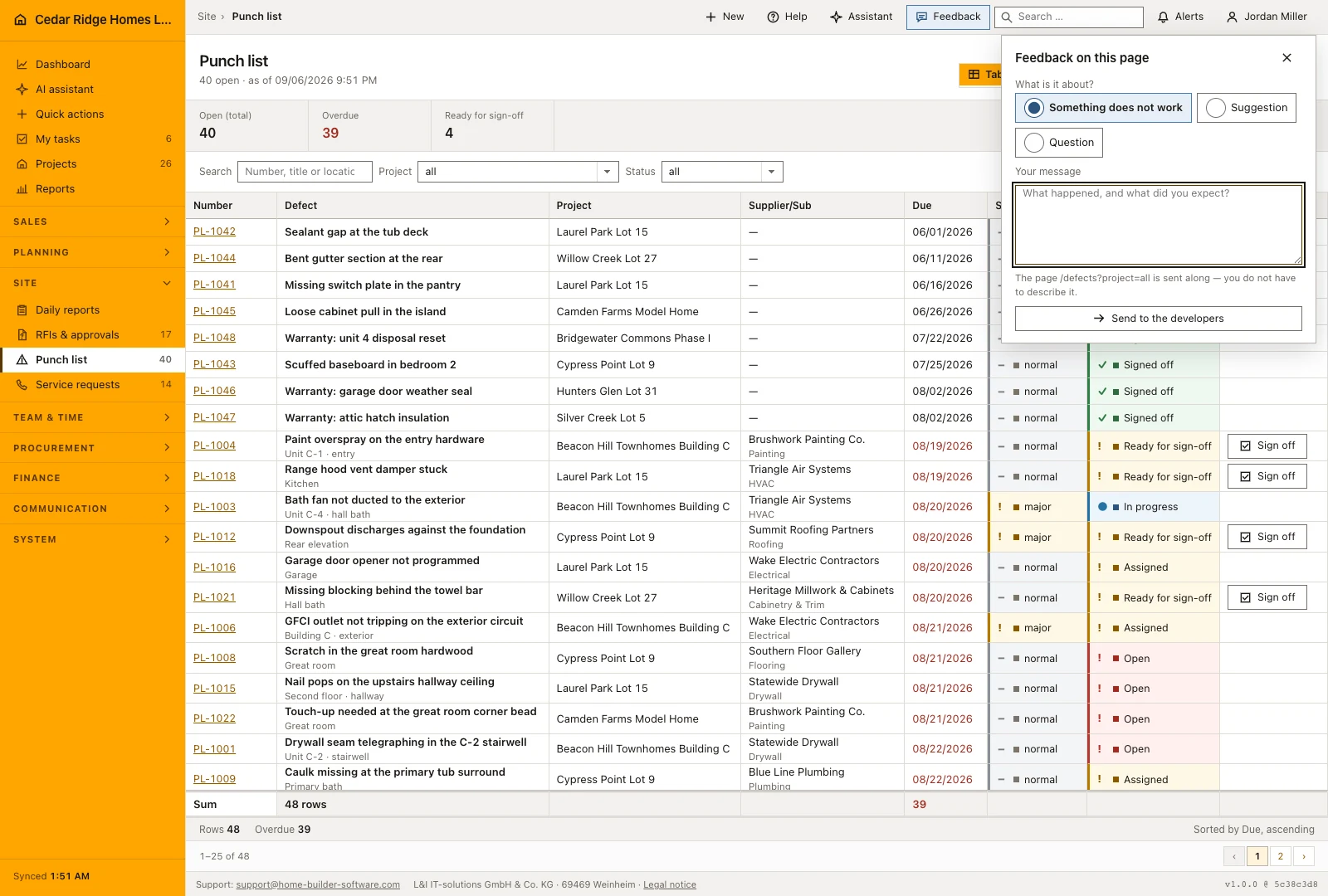 Real Home Builder Software interface for Contextual help and support